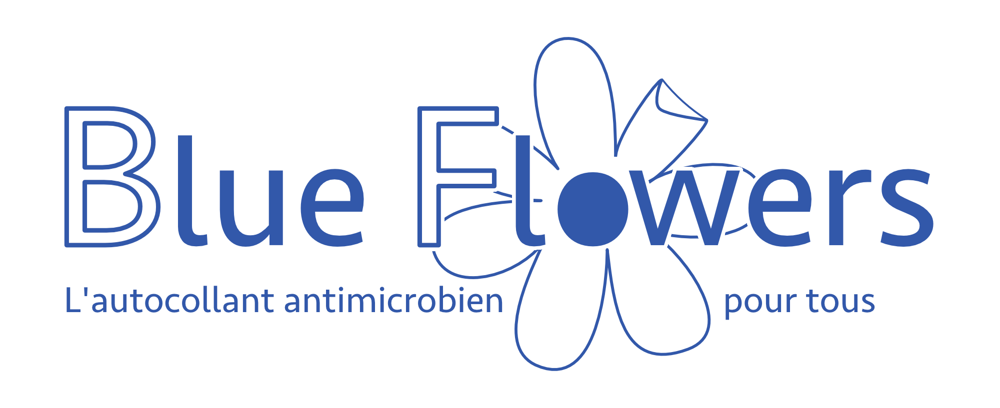 Blue Flowers L'autocollant antimicrobien pour tous